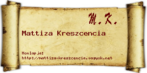 Mattiza Kreszcencia névjegykártya